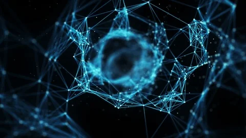 Abstract Motion Background - A Flying Through Digital Tunnel  Alpha Matte Loop Stock Footage 73750241