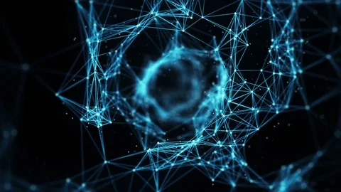 Abstract Motion Background - Flying Through Digital Tunnel Alpha Matte Stock Footage 73750322