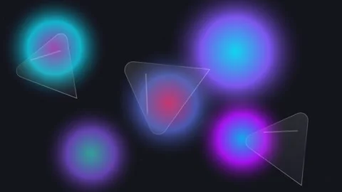 Abstract motion background with glowing colorful circles and transparent ge.. Stock Footage 341096274