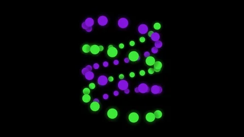 Abstract motion background with glowing green and purple circles moving Stock Footage 340348358