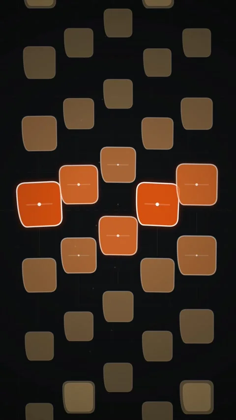 Abstract Motion Background with Glowing Orange and Brown Rounded Squares Stock Footage 346206326