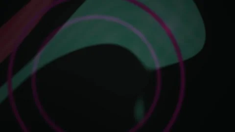 Abstract Motion Background with Glowing Pink Circular Rings and Dark Green .. Vidéo 340522554
