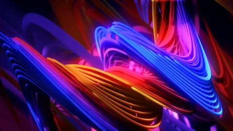 Abstract Motion Background                   Glowing Twisted Lines Vj Loop 스톡 동영상 97278124