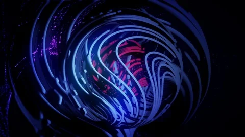 Abstract Motion Background Glowing Twisted Lines Vj Loop 스톡 동영상 97278947
