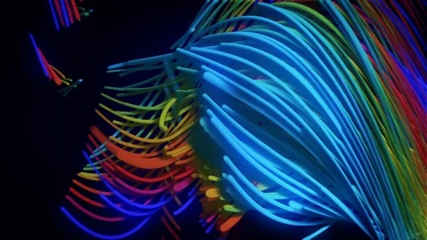 Abstract Motion Background Glowing Twisted Lines Vj Loop 스톡 동영상 97279205