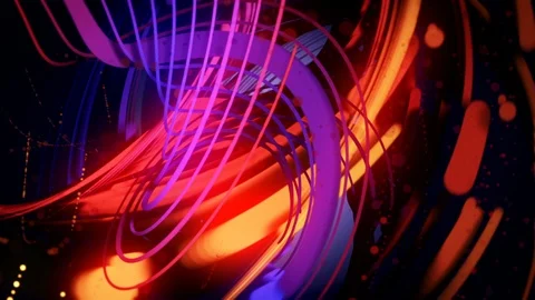 Abstract Motion Background Glowing Twisted Lines Vj Loop 스톡 동영상 97279327