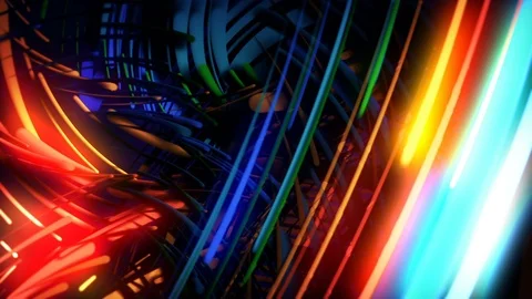 Abstract Motion Background Glowing Twisted Lines Vj Loop 스톡 동영상 97279426