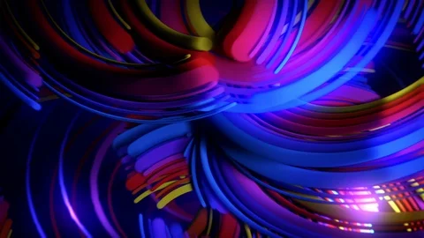 Abstract Motion Background Glowing Twisted Lines Vj Loop Stock Footage 97280935