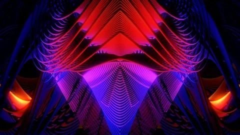 Abstract Motion Background Glowing Twisted Lines Vj Loop 스톡 동영상 97281142