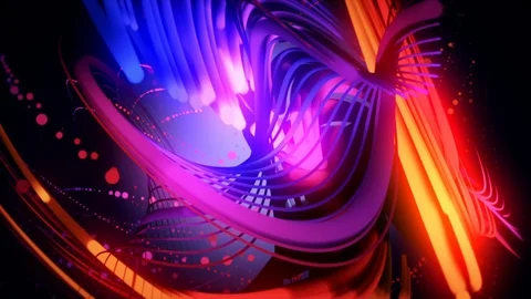 Abstract Motion Background Glowing Twisted Lines Vj Loop Stock Footage 97281513