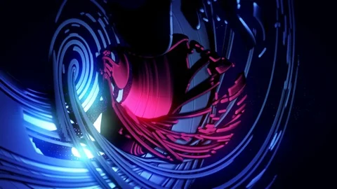 Abstract Motion Background Glowing Twisted Lines Vj Loop Stock Footage 97281899