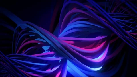 Abstract Motion Background Glowing Twisted Lines Vj Loop 스톡 동영상 97281981