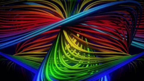 Abstract Motion Background Glowing Twisted Lines Vj Loop Stock Footage 97282502