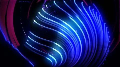 Abstract Motion Background Glowing Twisted Lines Vj Loop Stock Footage 97282795