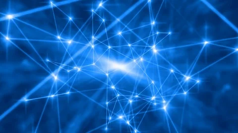 Abstract motion background light particles shiny streak mesh connections loop. 스톡 동영상 72790578