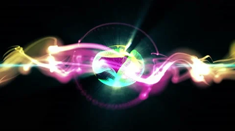 Abstract motion background lights sound waves energy dance music background 4k Stock Footage