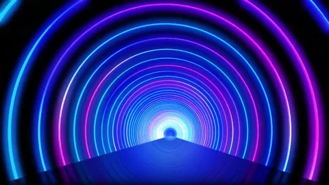 Abstract Motion Background  Neon Blue Light Tunnel Stock Footage 169673475