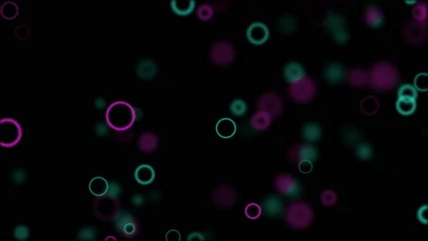 Abstract motion background. Neon circles in dark futuristic space. 4k Vídeos de archivo 112369205