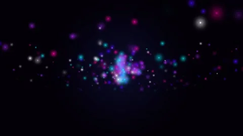 Abstract Motion Background with Neon Stars and Particles Stock Footage 331592771