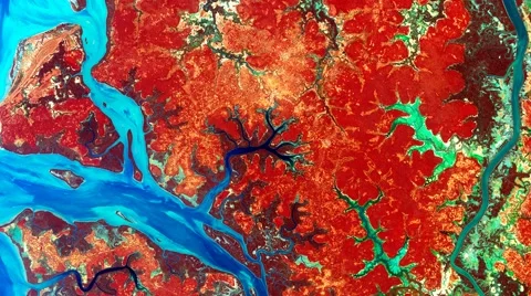 Abstract motion background. Original satellite images of Earth from space. Loop. 库存影片 63374963