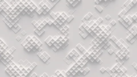 Abstract motion background from random moving cubes, seamless loop animation. Stock Footage 345685138
