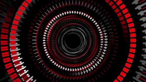 Abstract motion background - rotating and pulsating rings of graphic element Video stock 267552109