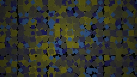 Abstract Motion Background of Rotating Blue and Olive Green Squares Forming.. Stock Footage 345277771