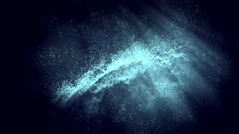 Abstract motion background shining blue particles Stock Footage