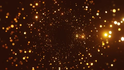 Abstract motion background shining gold particles. Видео 120120315