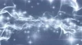 Abstract motion background, shining light, stars, particles, energy waves, loop. 4k or 4k+ Resolution