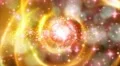 Abstract motion background, shining light, stars, particles, energy waves, loop. 4k or 4k+ Resolution