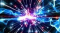 Abstract motion background, shining light, stars, particles, energy waves, loop. 4k or 4k+ Resolution