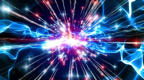 Abstract motion background, shining light, stars, particles, energy waves, loop. 库存影片 40829295