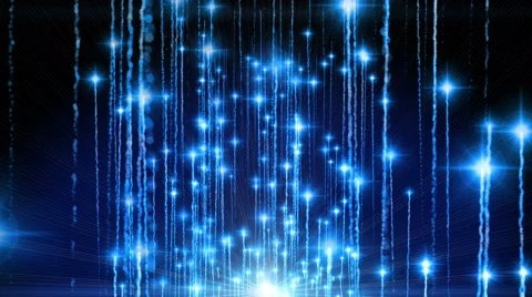 Abstract motion background shining light stars particles flares flowing up loop. Stock Footage