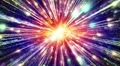 Abstract motion background, shining light, stars, particles, energy waves, loop. 4k or 4k+ Resolution