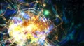 Abstract motion background, shining lights, energy waves and sparkling particles HD Footage