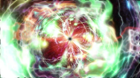 Abstract motion background, shining lights, energy waves and sparkling particles Video stock 33293685