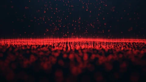 Abstract motion background of shining particles. Digital signature with wave Stock Footage 113245737