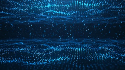 Abstract motion background of shining particles, two digital wave with sparkling Stock Footage 113254415