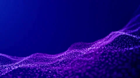 Abstract motion background of shining particles, digital wave, sparkling blu Stock Footage 145161149