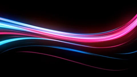 Abstract motion background, shining wave on black background, seamless loop. Vidéo 96262039