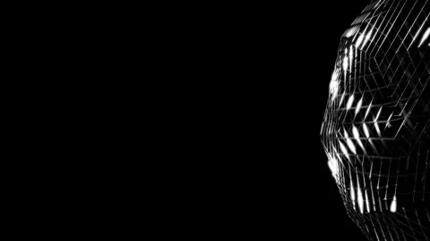 Abstract motion background silver sphere in dark with copy space vj loop Stock Footage 232095888