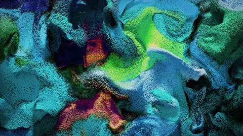 Abstract Motion Background with Waving Colorful Spheres Vídeo Stock 171992789