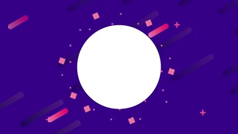 Abstract motion background with white circle and flying geometric shapes on.. 動画素材 338428786