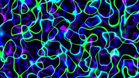 Abstract motion backgroung of neon lights glowing in the dark Stock Footage 306472984