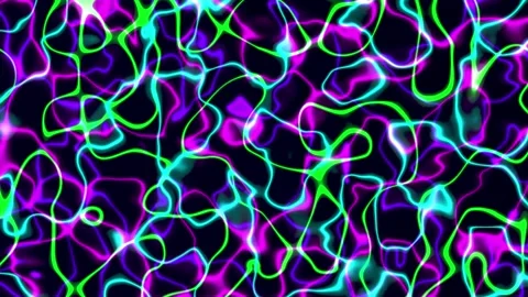 Abstract motion backgroung of neon lights glowing in the dark Stock Footage 306472986