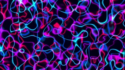 Abstract motion backgroung of neon lights glowing in the dark Stock Footage 306473050
