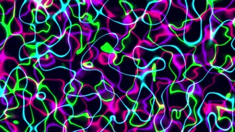 Abstract motion backgroung of neon lights glowing in the dark Stock Footage 306473117