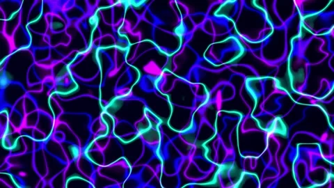 Abstract motion backgroung of neon lights glowing in the dark Stock Footage 306473199