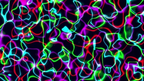 Abstract motion backgroung of neon lights glowing in the dark Stock Footage 306505148